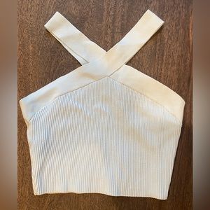 Aritzia sculpt knit criss cross cropped tank